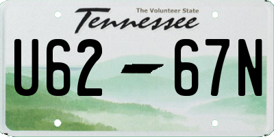 TN license plate U6267N