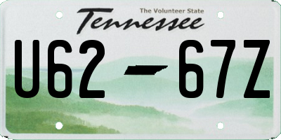 TN license plate U6267Z
