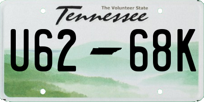 TN license plate U6268K