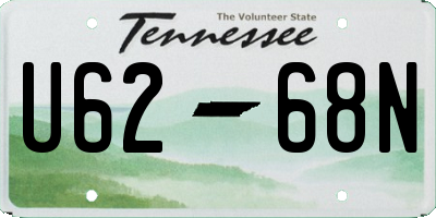 TN license plate U6268N