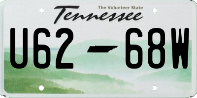 TN license plate U6268W