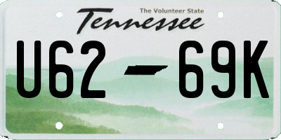 TN license plate U6269K
