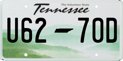 TN license plate U6270D