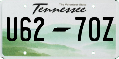 TN license plate U6270Z