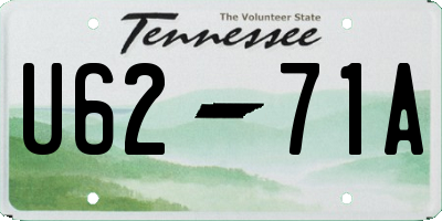 TN license plate U6271A