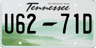 TN license plate U6271D