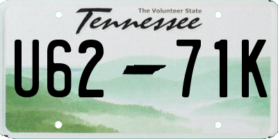 TN license plate U6271K