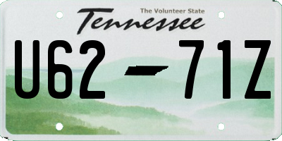 TN license plate U6271Z