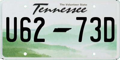 TN license plate U6273D