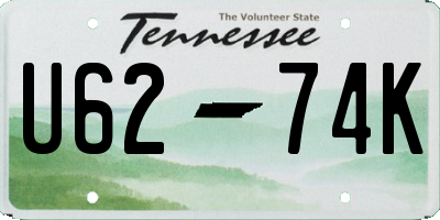 TN license plate U6274K
