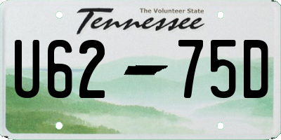 TN license plate U6275D