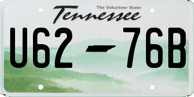 TN license plate U6276B