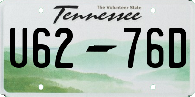 TN license plate U6276D