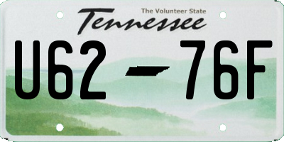 TN license plate U6276F