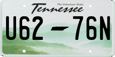 TN license plate U6276N