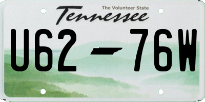 TN license plate U6276W
