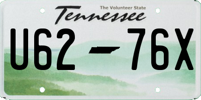 TN license plate U6276X