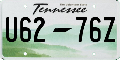 TN license plate U6276Z