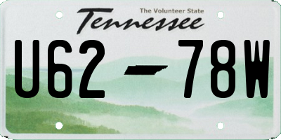 TN license plate U6278W