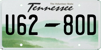 TN license plate U6280D
