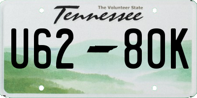 TN license plate U6280K
