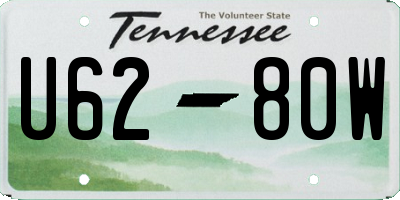 TN license plate U6280W