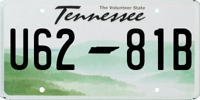 TN license plate U6281B