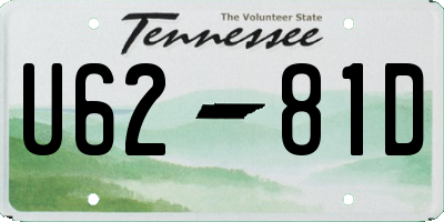 TN license plate U6281D