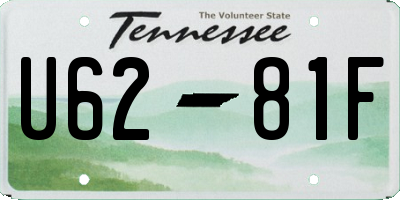 TN license plate U6281F