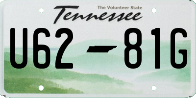 TN license plate U6281G