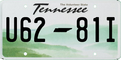 TN license plate U6281I