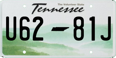 TN license plate U6281J