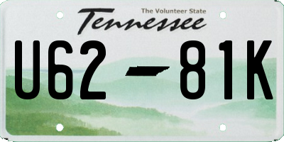 TN license plate U6281K