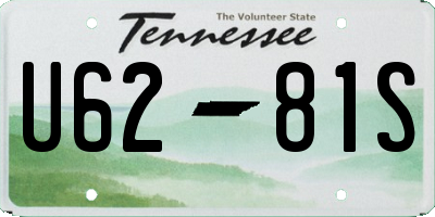 TN license plate U6281S