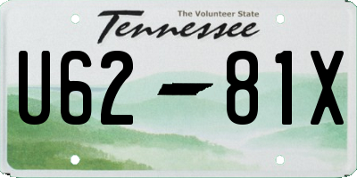 TN license plate U6281X