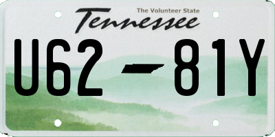 TN license plate U6281Y