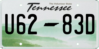 TN license plate U6283D