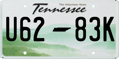TN license plate U6283K
