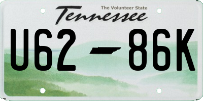 TN license plate U6286K