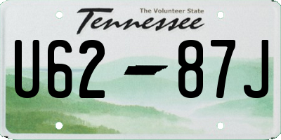 TN license plate U6287J