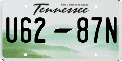 TN license plate U6287N