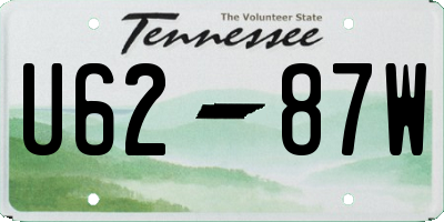 TN license plate U6287W