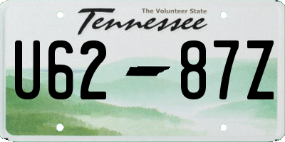 TN license plate U6287Z