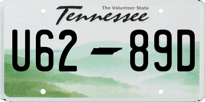 TN license plate U6289D