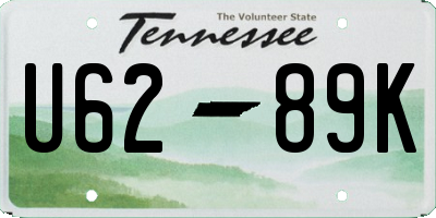 TN license plate U6289K