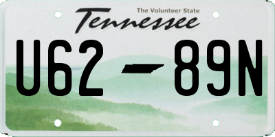 TN license plate U6289N