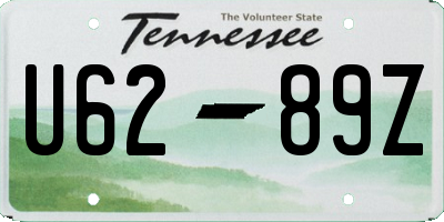 TN license plate U6289Z