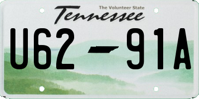 TN license plate U6291A