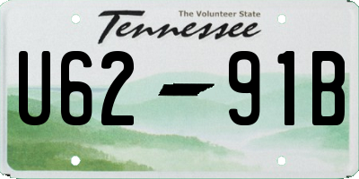 TN license plate U6291B