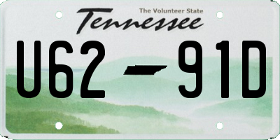 TN license plate U6291D